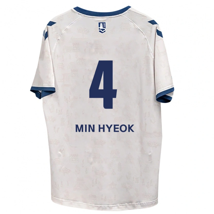 Danxen Uomo Maglia Min-Hyeok Kim #4 Blu Reale Bianco Kit Gara Away 2026/27 Maglietta