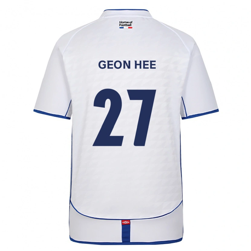 Danxen Uomo Maglia Geon-Hee Lee #27 Nero Bianco Rosso Kit Gara Away 2026/27 Maglietta