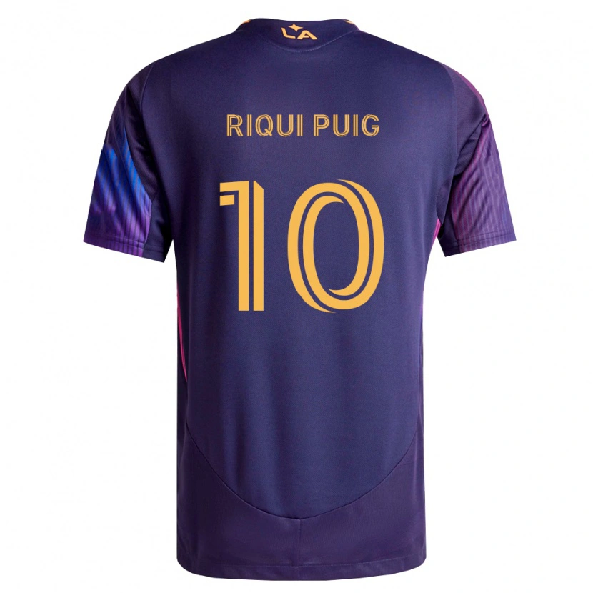 Danxen Uomo Maglia Riqui Puig #10 Viola Scuro Giallo Kit Gara Away 2026/27 Maglietta