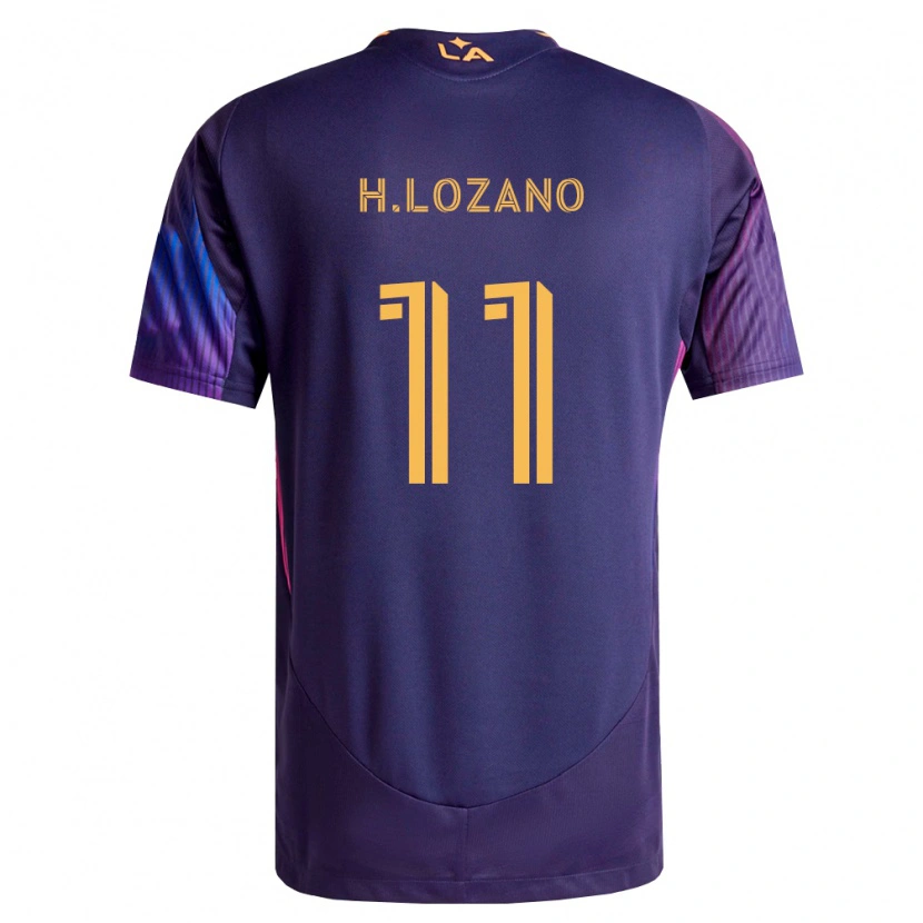 Danxen Uomo Maglia Hirving Lozano #11 Viola Scuro Giallo Kit Gara Away 2026/27 Maglietta
