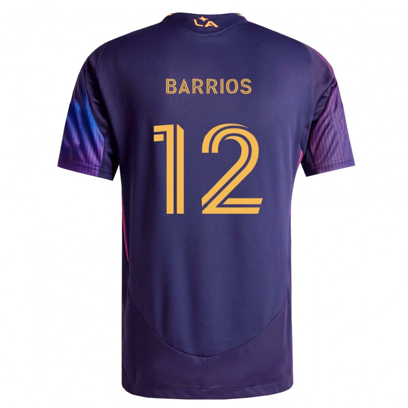 Danxen Uomo Maglia Michael Barrios #12 Viola Scuro Giallo Kit Gara Away 2026/27 Maglietta