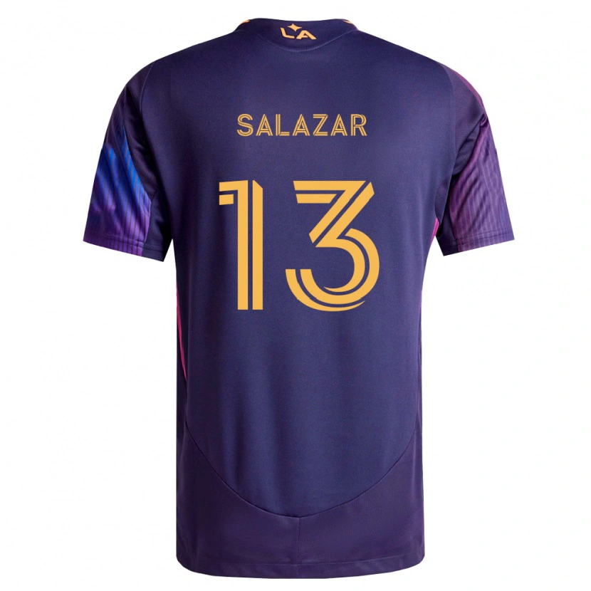 Danxen Uomo Maglia Giovanni Salazar #13 Viola Scuro Giallo Kit Gara Away 2026/27 Maglietta