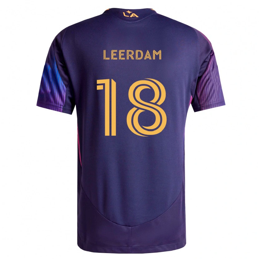Danxen Uomo Maglia Kelvin Leerdam #18 Viola Scuro Giallo Kit Gara Away 2026/27 Maglietta