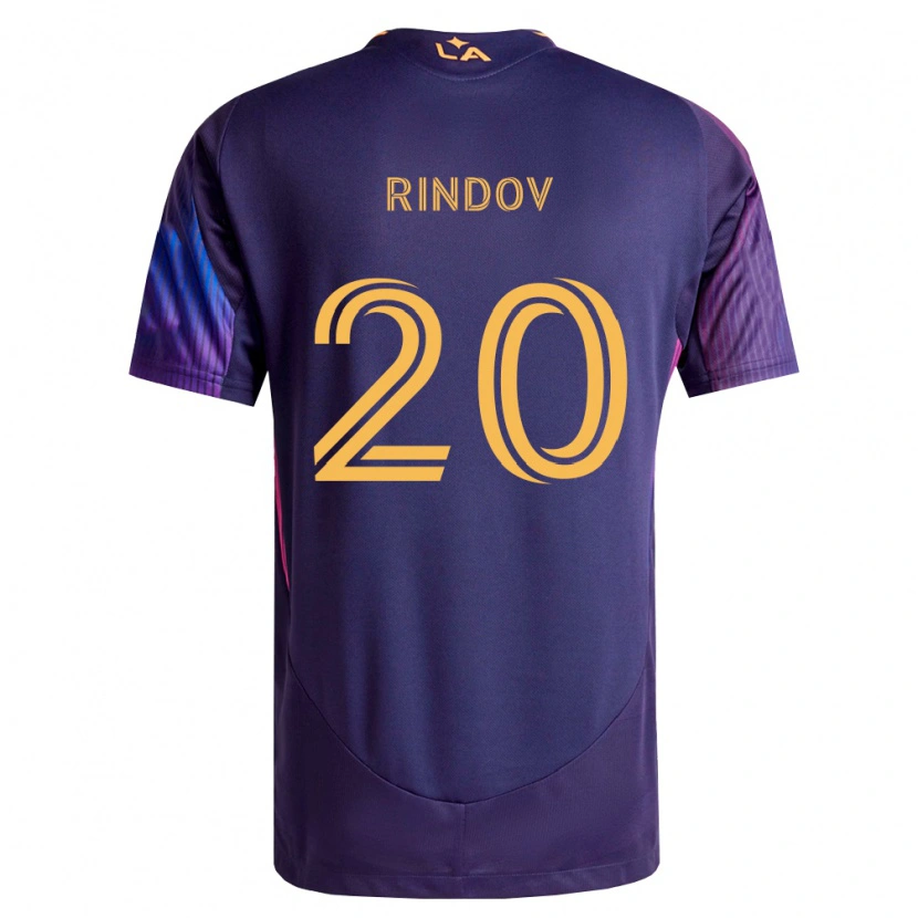 Danxen Uomo Maglia Chris Rindov #20 Viola Scuro Giallo Kit Gara Away 2026/27 Maglietta