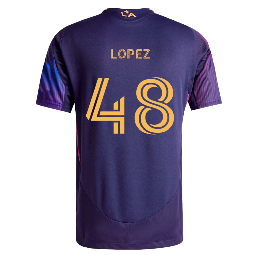 Danxen Uomo Maglia Diego López #48 Viola Scuro Giallo Kit Gara Away 2026/27 Maglietta
