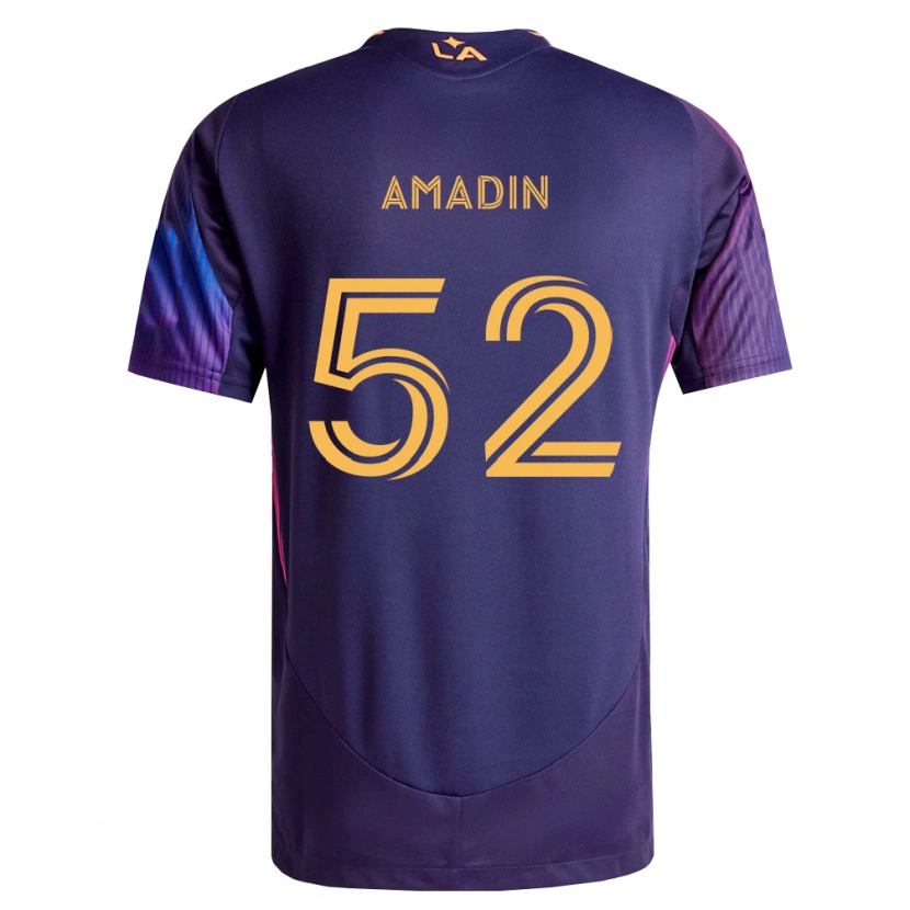 Danxen Uomo Maglia Elijah Amadin #52 Viola Scuro Giallo Kit Gara Away 2026/27 Maglietta