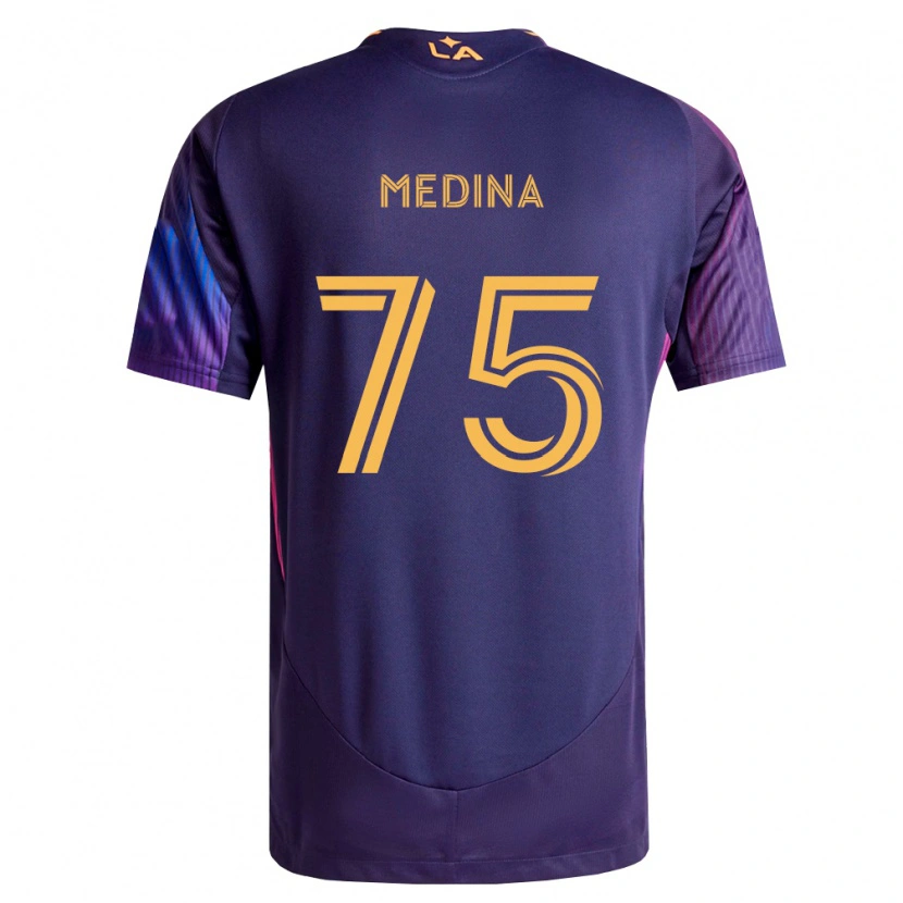 Danxen Uomo Maglia Aaron Medina #75 Viola Scuro Giallo Kit Gara Away 2026/27 Maglietta