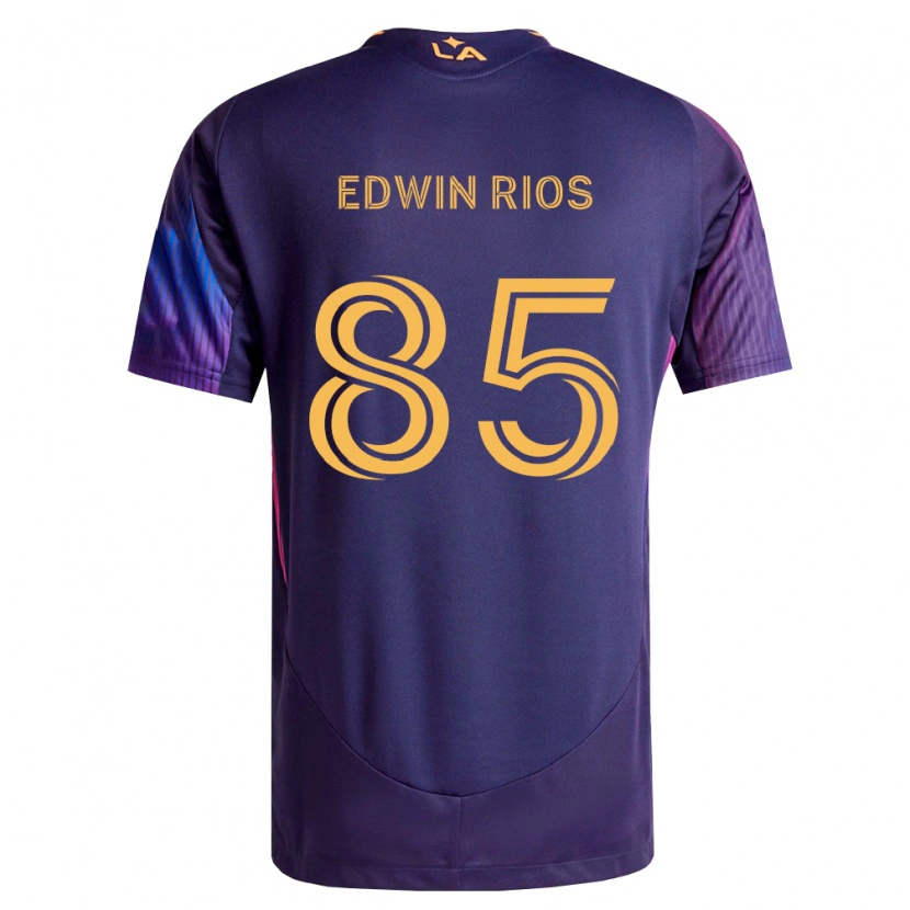 Danxen Uomo Maglia Edwin Ríos #85 Viola Scuro Giallo Kit Gara Away 2026/27 Maglietta