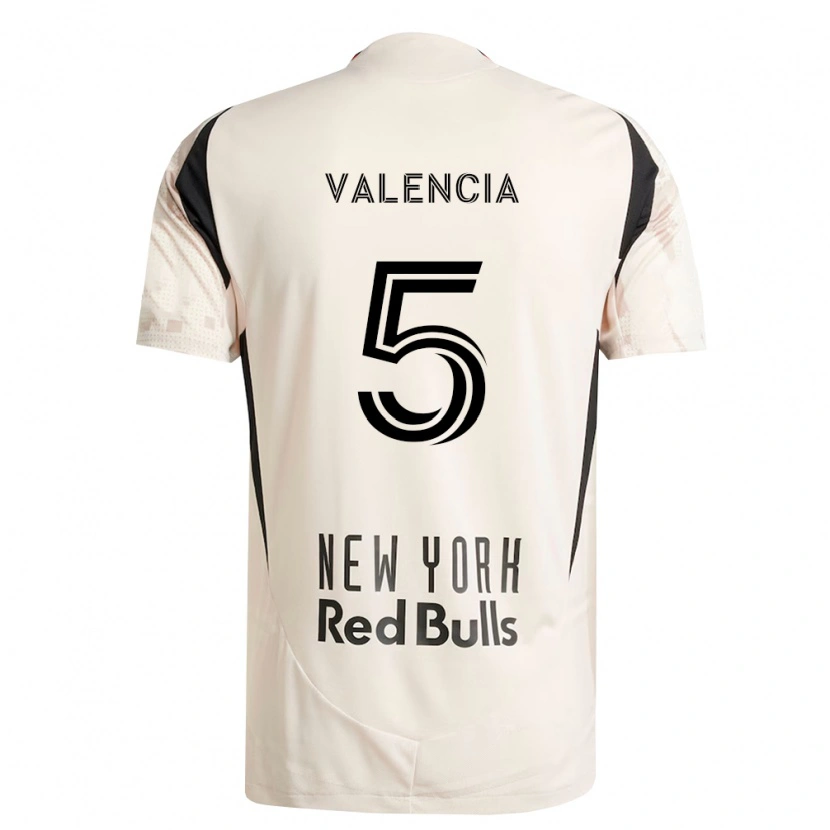 Danxen Uomo Maglia Omar Valencia #5 Bianco Sporco Rosso Nero Kit Gara Away 2026/27 Maglietta