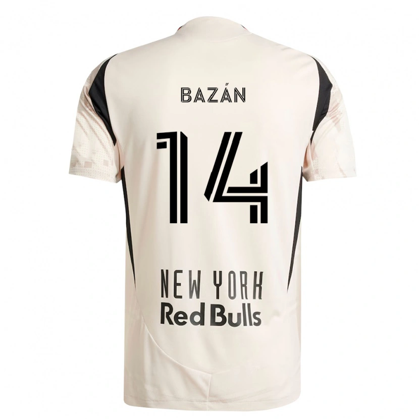 Danxen Uomo Maglia Julián Bazán #14 Bianco Sporco Rosso Nero Kit Gara Away 2026/27 Maglietta