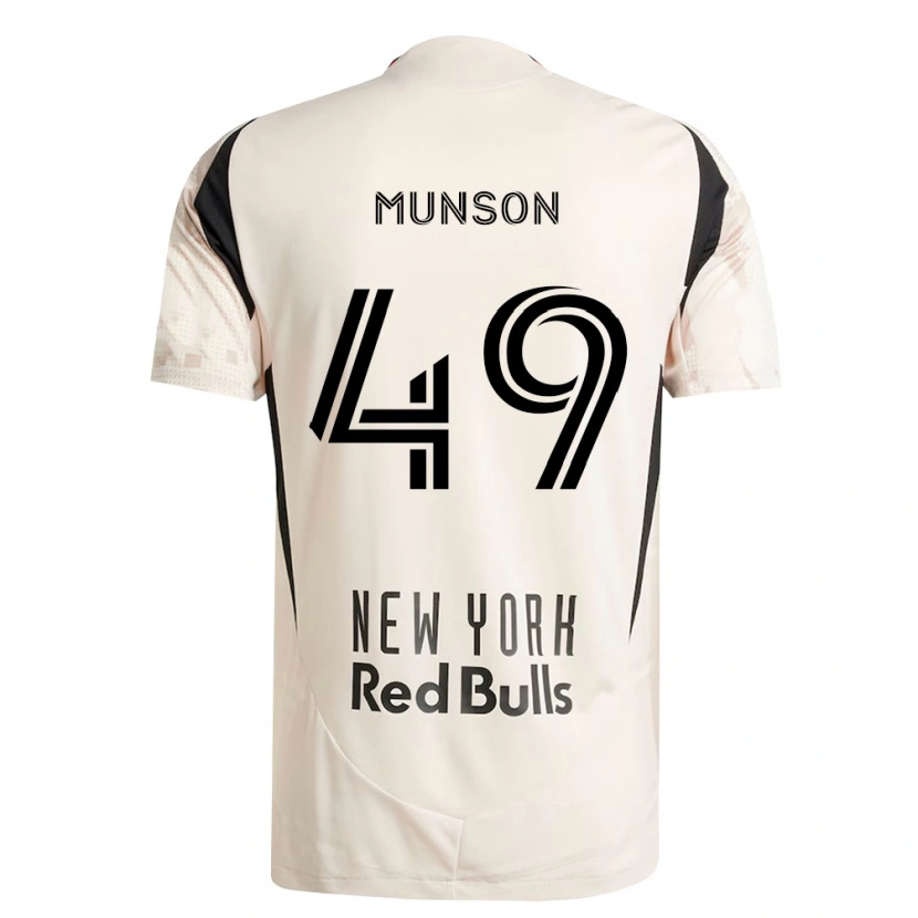 Danxen Uomo Maglia Josh Munson #49 Bianco Sporco Rosso Nero Kit Gara Away 2026/27 Maglietta