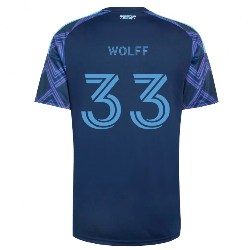Danxen Uomo Maglia Owen Wolff #33 Blu Reale Viola Kit Gara Away 2026/27 Maglietta