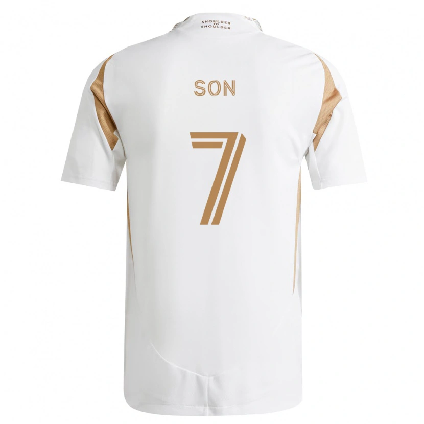 Danxen Uomo Maglia Heung-Min Son #7 Bianco Marrone Kit Gara Away 2026/27 Maglietta