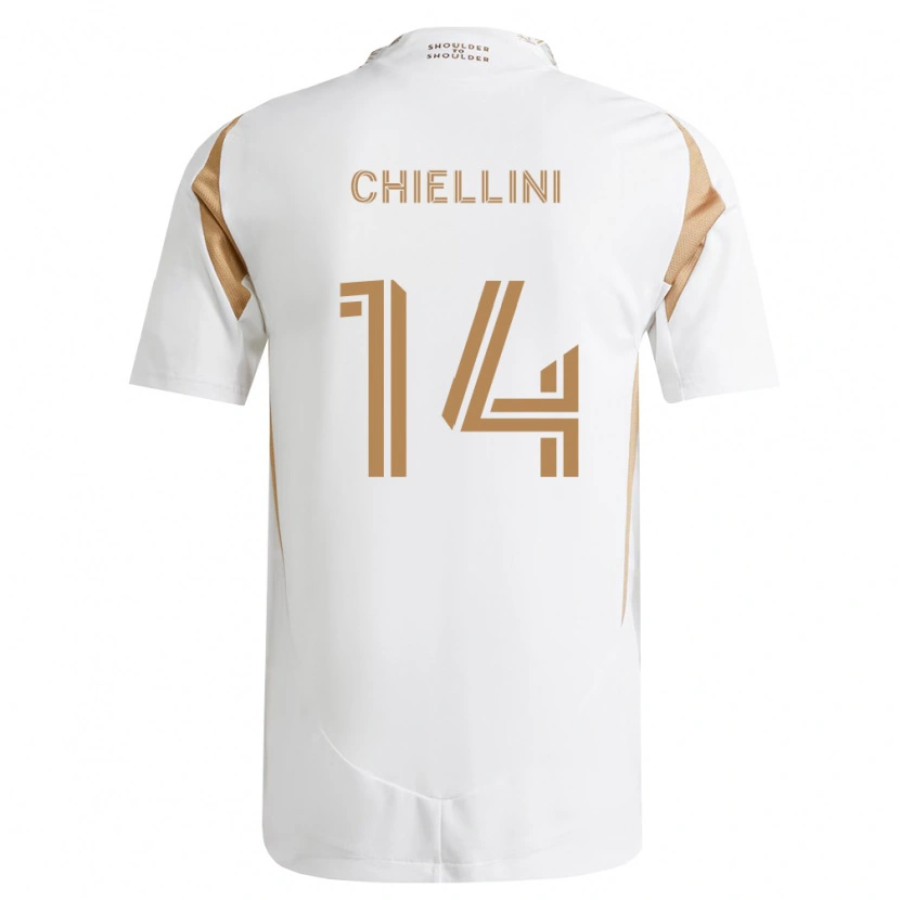 Danxen Uomo Maglia Giorgio Chiellini #14 Bianco Marrone Kit Gara Away 2026/27 Maglietta