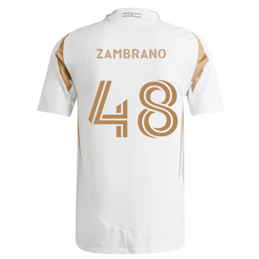 Danxen Uomo Maglia Gavin Zambrano #48 Bianco Marrone Kit Gara Away 2026/27 Maglietta