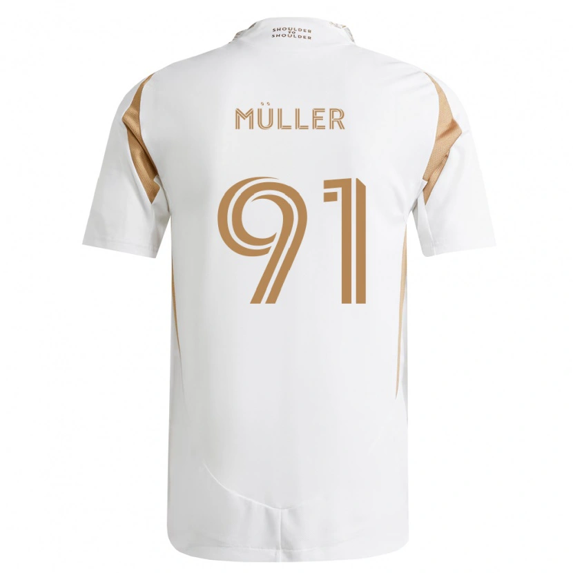 Danxen Uomo Maglia Luis Müller #91 Bianco Marrone Kit Gara Away 2026/27 Maglietta