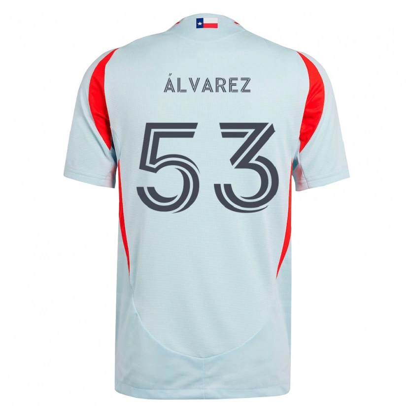 Danxen Uomo Maglia Giomar Álvarez #53 Grigio Scuro Bianco Rosso Kit Gara Away 2026/27 Maglietta