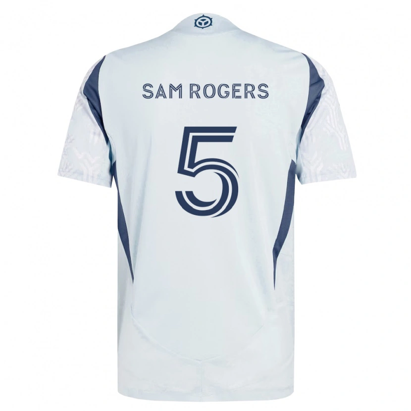Danxen Uomo Maglia Sam Rogers #5 Grigio Bianco Kit Gara Away 2026/27 Maglietta