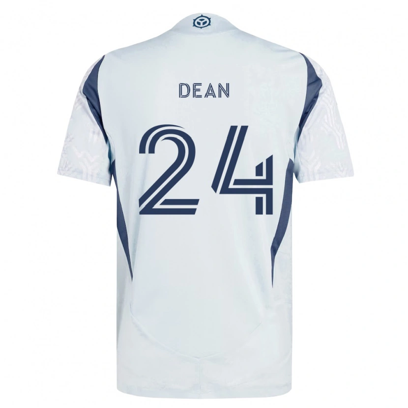 Danxen Uomo Maglia Jonathan Dean #24 Grigio Bianco Kit Gara Away 2026/27 Maglietta