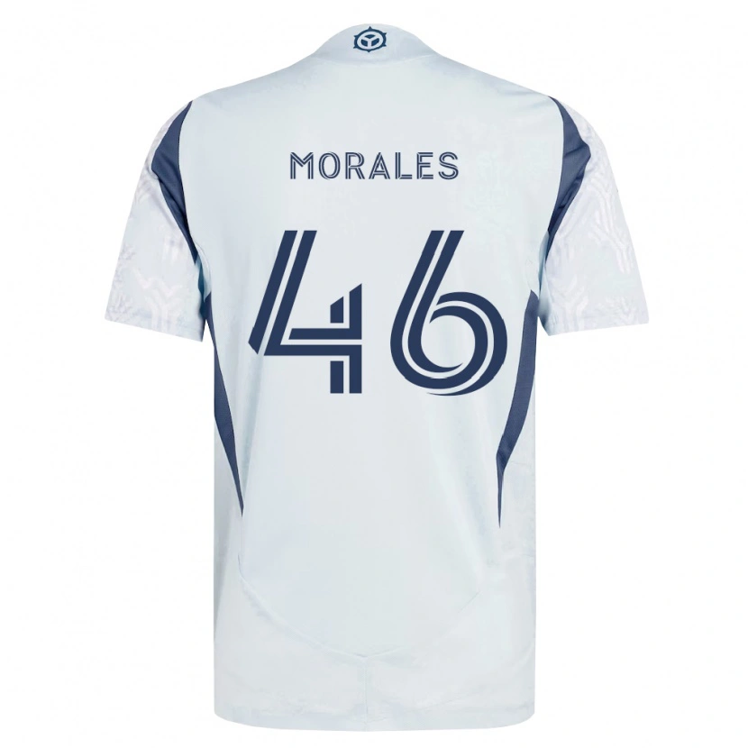 Danxen Uomo Maglia Christopher Morales #46 Grigio Bianco Kit Gara Away 2026/27 Maglietta