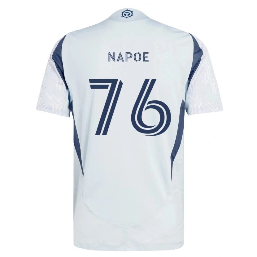 Danxen Uomo Maglia Milan Napoe #76 Grigio Bianco Kit Gara Away 2026/27 Maglietta