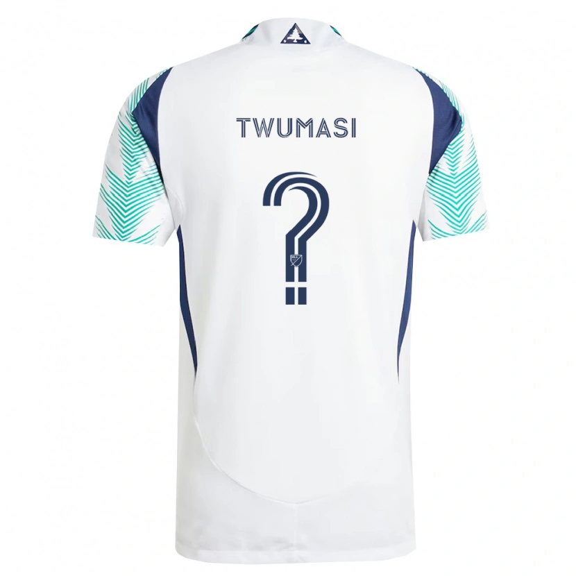 Danxen Uomo Maglia Isaac Twumasi #0 Bianco Blu Navy Verde Chiaro Kit Gara Away 2026/27 Maglietta