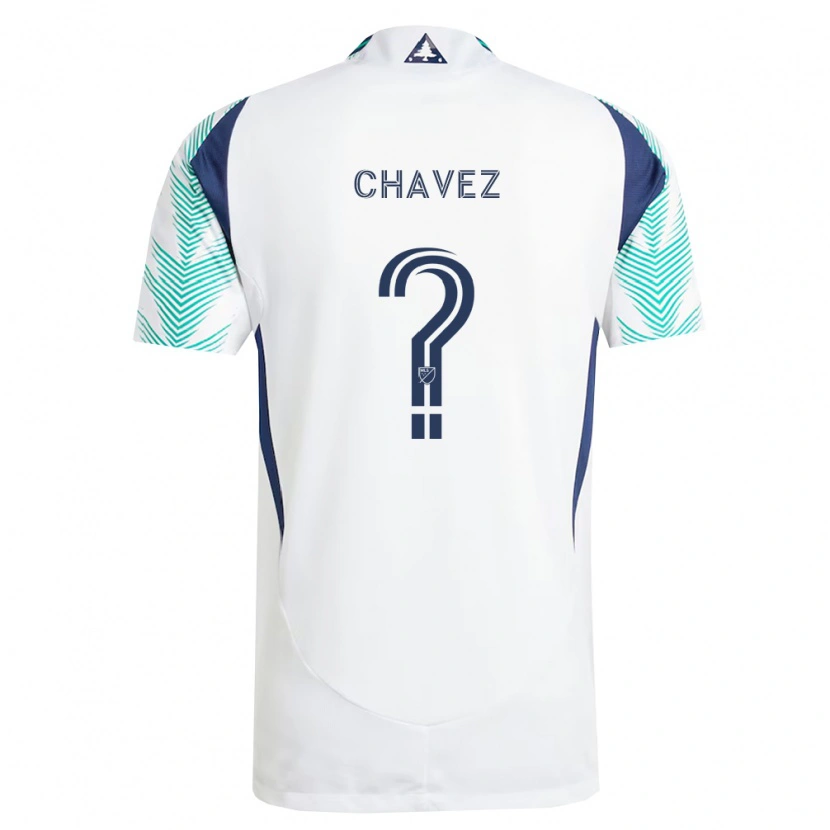 Danxen Uomo Maglia Gabriel Chávez #0 Bianco Blu Navy Verde Chiaro Kit Gara Away 2026/27 Maglietta