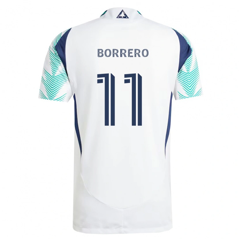 Danxen Uomo Maglia Dylan Borrero #11 Bianco Blu Navy Verde Chiaro Kit Gara Away 2026/27 Maglietta