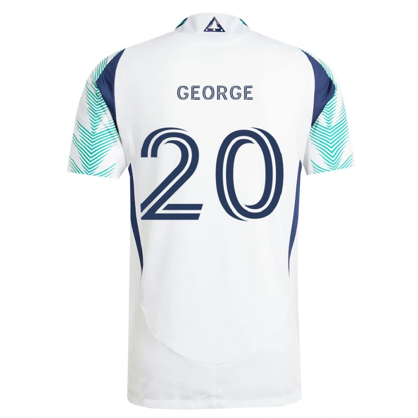 Danxen Uomo Maglia Sharod George #20 Bianco Blu Navy Verde Chiaro Kit Gara Away 2026/27 Maglietta
