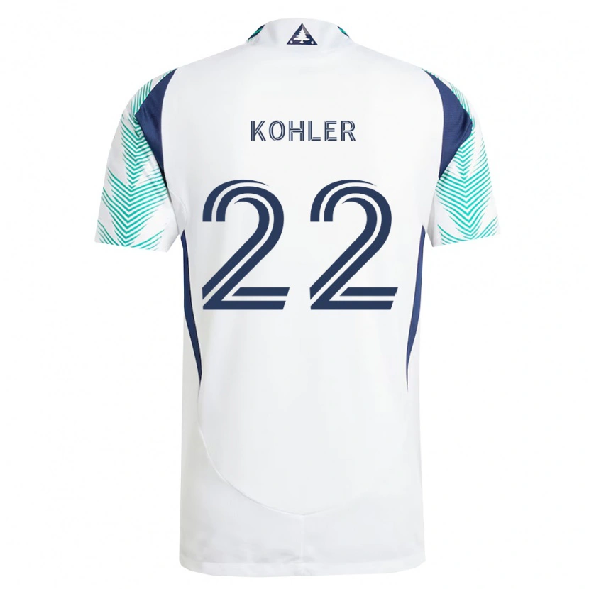 Danxen Uomo Maglia Ethan Kohler #22 Bianco Blu Navy Verde Chiaro Kit Gara Away 2026/27 Maglietta