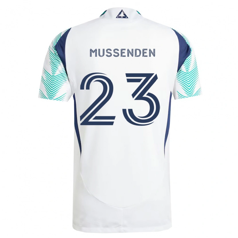 Danxen Uomo Maglia Javaun Mussenden #23 Bianco Blu Navy Verde Chiaro Kit Gara Away 2026/27 Maglietta