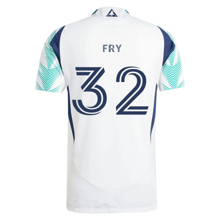 Danxen Uomo Maglia Malcolm Fry #32 Bianco Blu Navy Verde Chiaro Kit Gara Away 2026/27 Maglietta