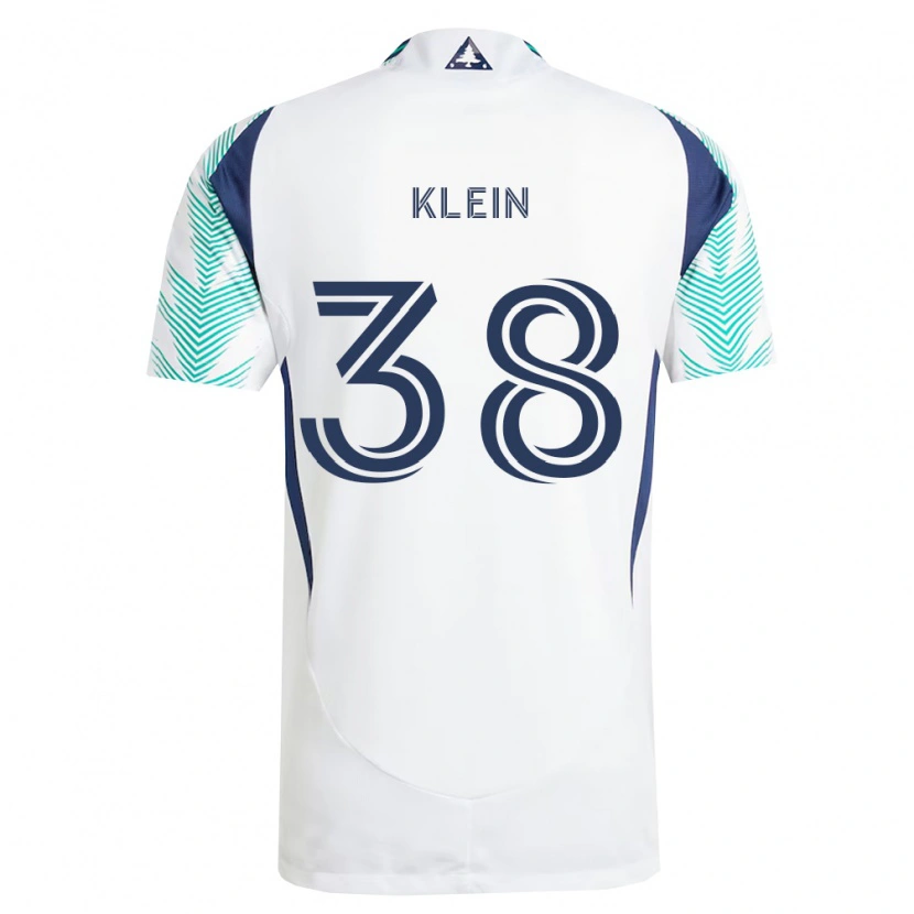 Danxen Uomo Maglia Eric Klein #38 Bianco Blu Navy Verde Chiaro Kit Gara Away 2026/27 Maglietta