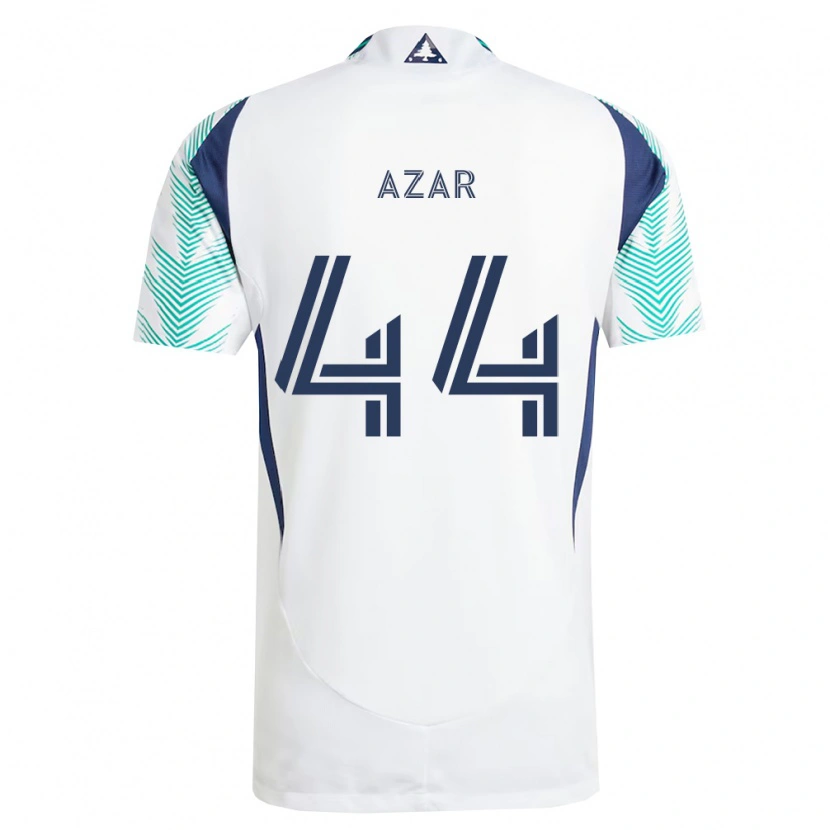 Danxen Uomo Maglia Logan Azar #44 Bianco Blu Navy Verde Chiaro Kit Gara Away 2026/27 Maglietta