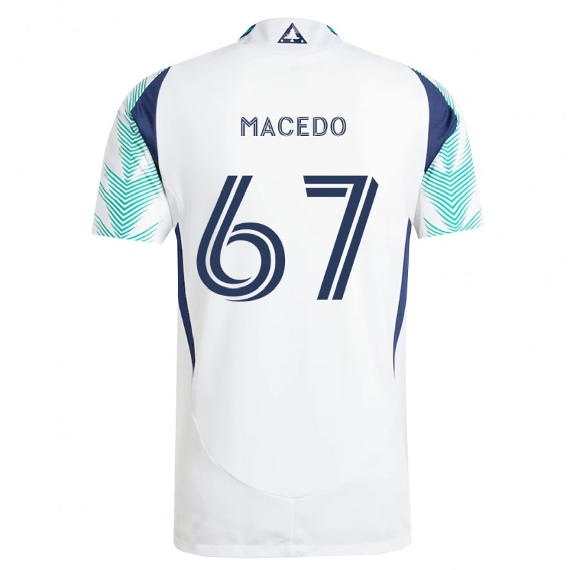 Danxen Uomo Maglia Josh Macedo #67 Bianco Blu Navy Verde Chiaro Kit Gara Away 2026/27 Maglietta