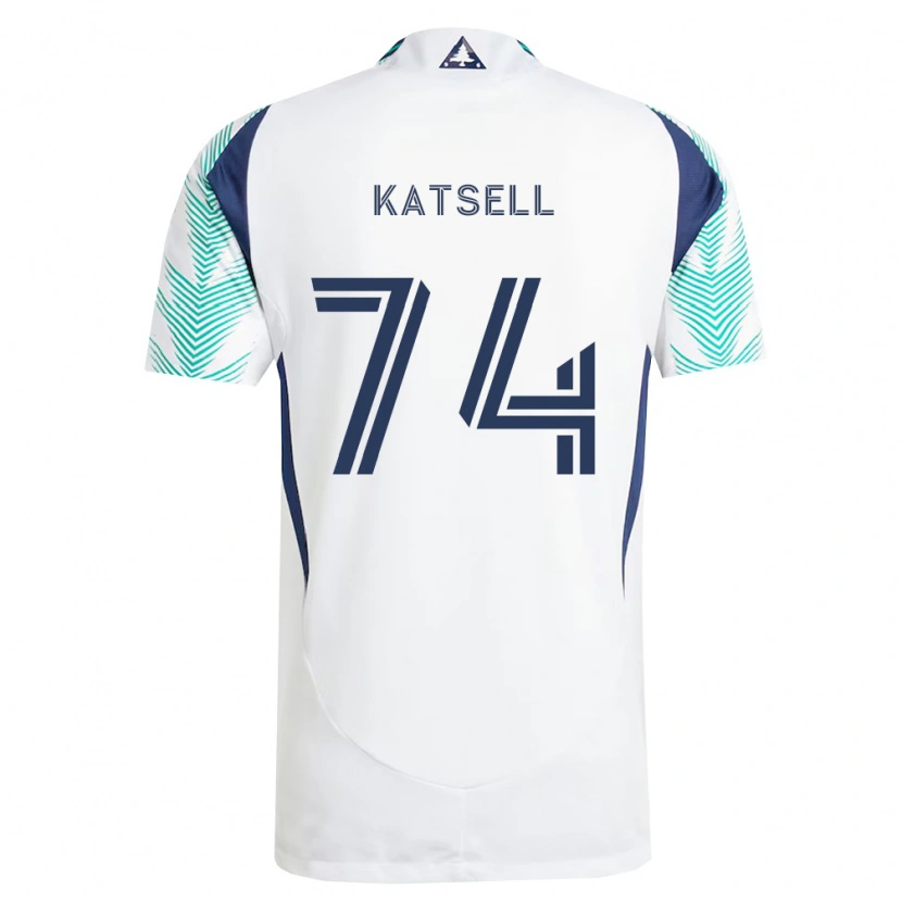 Danxen Uomo Maglia Levi Katsell #74 Bianco Blu Navy Verde Chiaro Kit Gara Away 2026/27 Maglietta