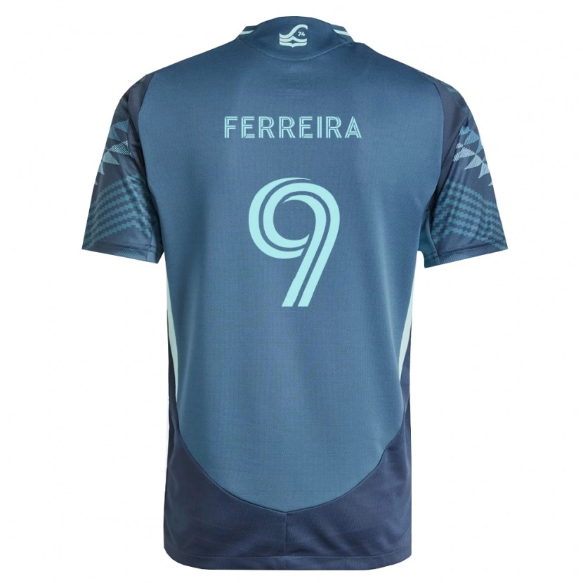 Danxen Uomo Maglia Jesús Ferreira #9 Blu Navy Verde Kit Gara Away 2026/27 Maglietta
