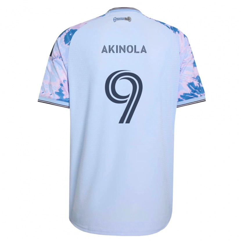 Danxen Uomo Maglia Ayo Akinola #9 Blu Reale Bianco Nero Kit Gara Away 2026/27 Maglietta