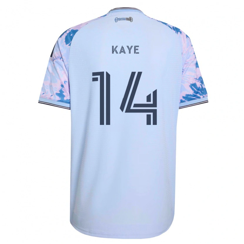 Danxen Uomo Maglia Mark-Anthony Kaye #14 Blu Reale Bianco Nero Kit Gara Away 2026/27 Maglietta