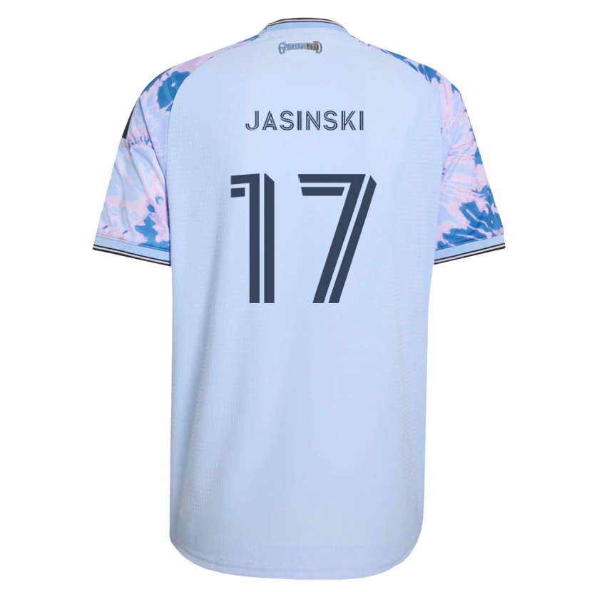 Danxen Uomo Maglia Jack Jasinski #17 Blu Reale Bianco Nero Kit Gara Away 2026/27 Maglietta