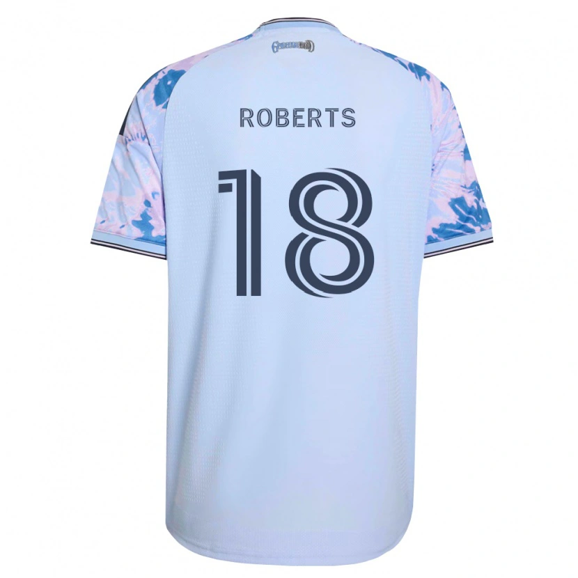 Danxen Uomo Maglia Reid Roberts #18 Blu Reale Bianco Nero Kit Gara Away 2026/27 Maglietta