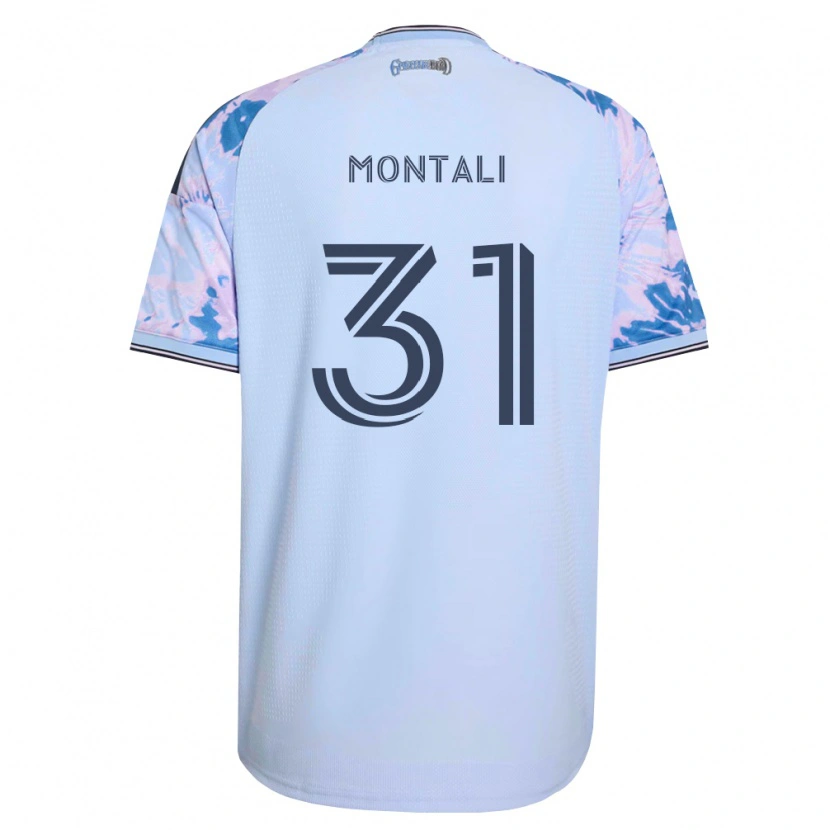 Danxen Uomo Maglia Francesco Montali #31 Blu Reale Bianco Nero Kit Gara Away 2026/27 Maglietta