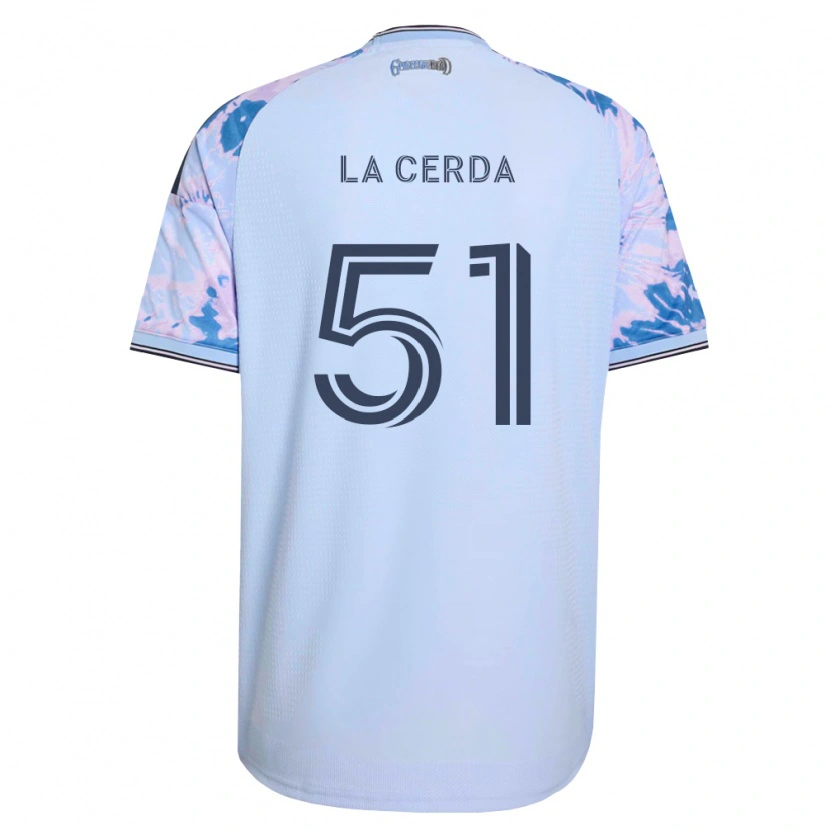 Danxen Uomo Maglia Eric De La Cerda #51 Blu Reale Bianco Nero Kit Gara Away 2026/27 Maglietta