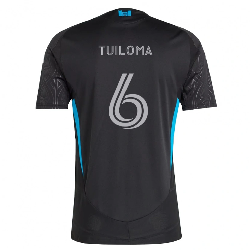 Danxen Uomo Maglia Bill Tuiloma #6 Nero Bianco Azzurro Kit Gara Away 2026/27 Maglietta