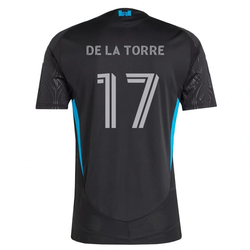 Danxen Uomo Maglia Luca De La Torre #17 Nero Bianco Azzurro Kit Gara Away 2026/27 Maglietta