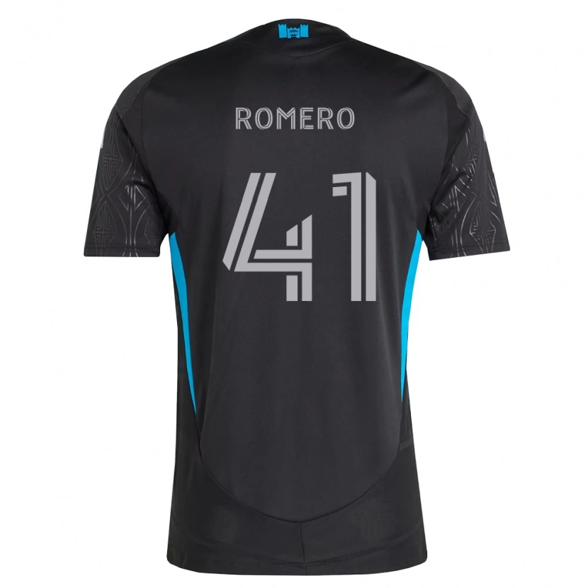 Danxen Uomo Maglia Brian Romero #41 Nero Bianco Azzurro Kit Gara Away 2026/27 Maglietta