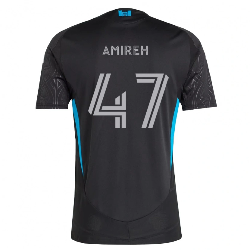 Danxen Uomo Maglia Adam Amireh #47 Nero Bianco Azzurro Kit Gara Away 2026/27 Maglietta