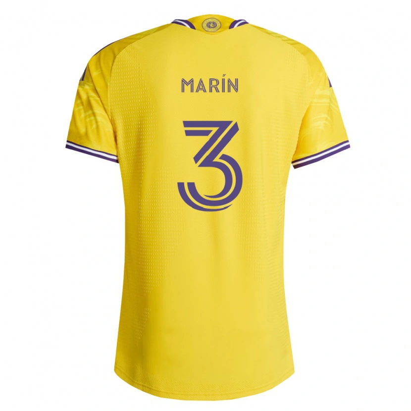 Danxen Uomo Maglia Adrián Marín #3 Viola Giallo Kit Gara Away 2026/27 Maglietta
