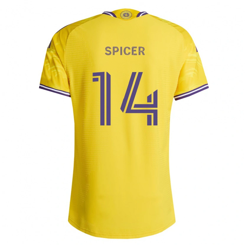 Danxen Uomo Maglia Tyrese Spicer #14 Viola Giallo Kit Gara Away 2026/27 Maglietta