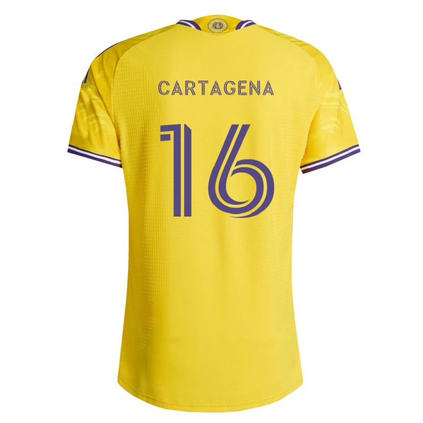 Danxen Uomo Maglia Wilder Cartagena #16 Viola Giallo Kit Gara Away 2026/27 Maglietta